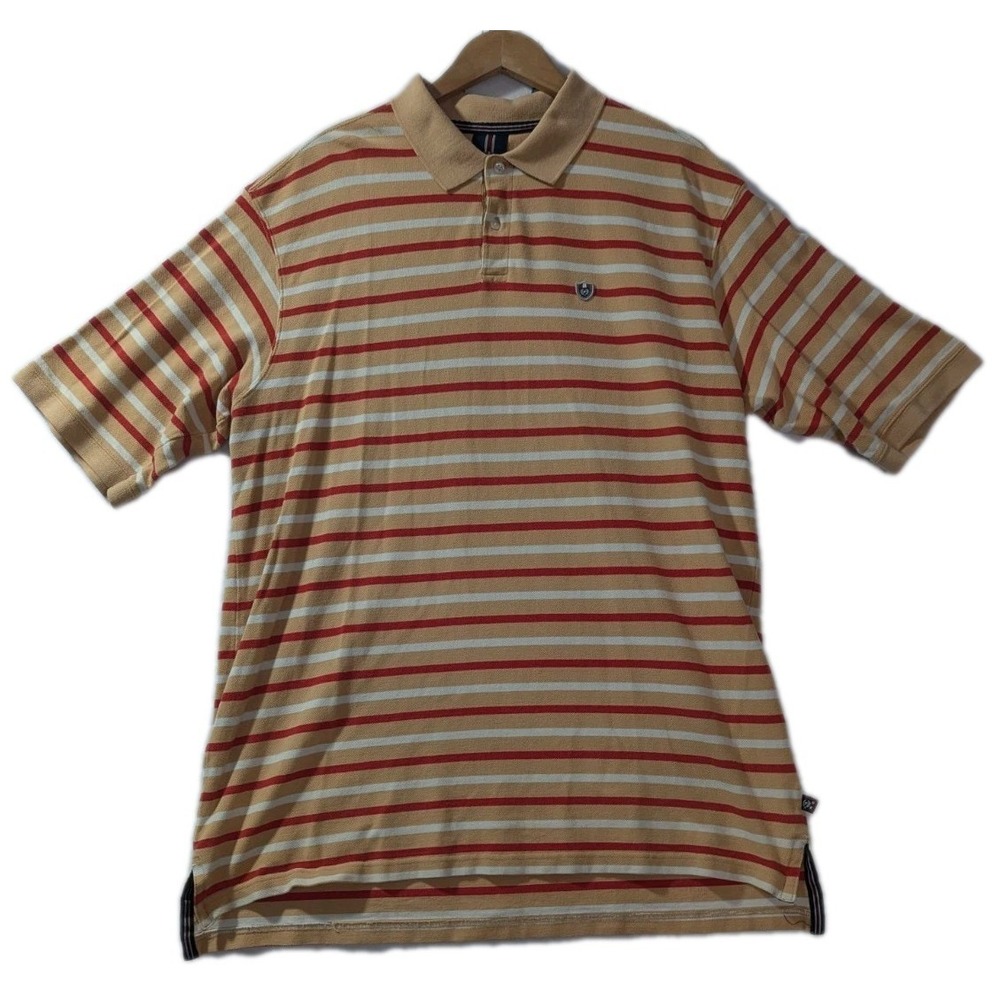 Phat Farm Y2K Striped Polo Hip Hop Streetwear Mens 3XL 4TG Cotton Vintage